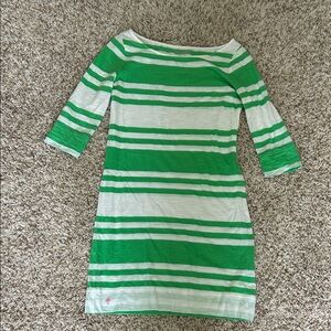 Lily Pulitzer Sz XS Green and White Striped Dress